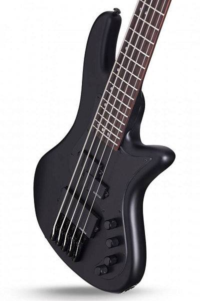 Бас-гитара SCHECTER [STILETTO STEALTH-5 SBK] бас-гитара 5-струнная,  корпус: липа, гриф: клен, накладка: палисандр, 24 лада, цвет: Satin Black (SBK)
