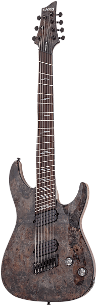 Электрогитара SCHECTER [OMEN ELITE-7 MS CHAR] электрогитара 7-струнная, мультимензур, корпус: красное дерево, топ: кап, гриф: клен, накладка: палисандр, 24 лада, цвет: Charcoal (CHAR)