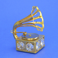 Crystal Temptations U-3540 - Сувенир "Граммофон" с кристаллами Swarovski (золото)