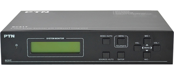 PTN "SC51T" Скалирующий коммутатор на 3 HDMI и 2 VGA входа с HDMI и HDBaseT выходами, поддержкой ана
