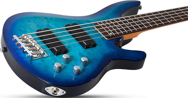 Бас-гитара SCHECTER [C-5 PLUS OBB] бас-гитара 5-струнная, корпус: липа, топ: стеганый клен, гриф: клен, накладка: палисандр, 24 лада, цвет: Ocean Blue Burst (OBB)