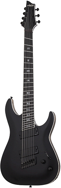 Электрогитара SCHECTER [C-7 MULTISCALE SLS ELITE "EVIL TWIN" SBK] электрогитара 7-струнная мультимензурная, корпус: болотный ясень, топ: огненный клен, гриф: клён/орех/падук, накладка: черное дерево, 24 лада, цвет: Satin Black (SBK)