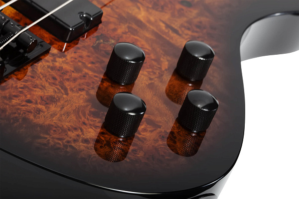 Бас-гитара SCHECTER [C-4 STANDARD TB] бас-гитара 4-струнная, корпус: красное дерево, топ из капа, гриф: печеный клен, накладка: палисандр, 24 лада, цвет Tobacco Burl (TB)