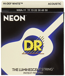 DR NWA-11 струны для акустической гитары, люминесцентные 11-50