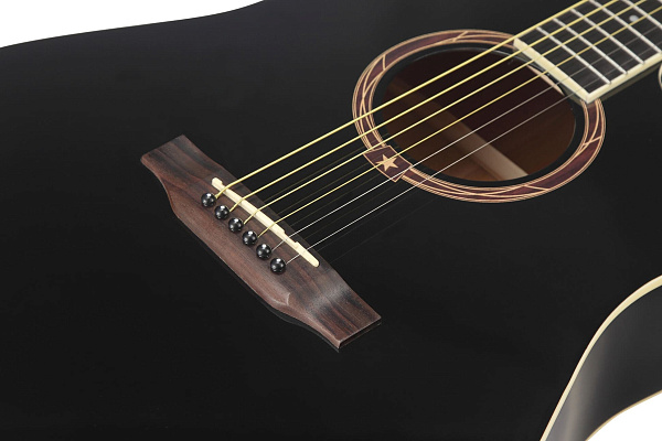 STARSUN DG120c-p Black - акустическая гитара, цвет черный матовый