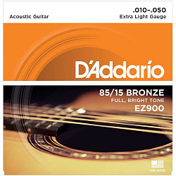 D'Addario EZ900 - Струны для акустической гитары (10-50), Extra Light, бронза, 85/15