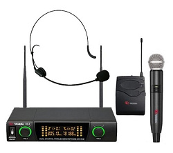 VOLTA US-2X (614.15/710.20) Микрофонная радиосистема с ручным и головным микрофонами UHF диапазона с