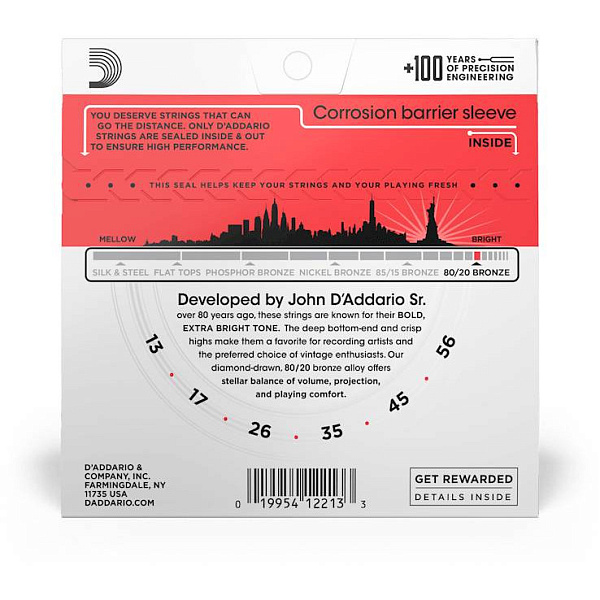D'ADDARIO EJ12 (13-56) - Струны для акустической гитары