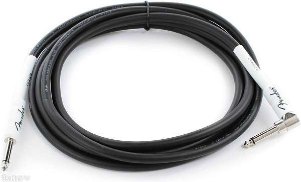 FENDER 10` ANGLE INSTRUMENT CABLE BLACK инструментальный кабель, 3 м, цвет чёрный