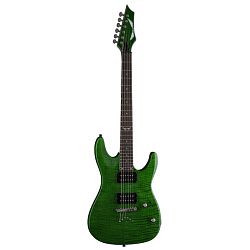 Dean C350 TGR Электрогитара, тип «Ibanez», 24 лада, 25 1/2, HH, 1V+1T, цвет прозрачный зеленый.