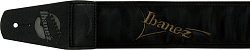 IBANEZ GST611LG-DK гитарный ремень с зеленым логотипом Ibanez, цвет черный