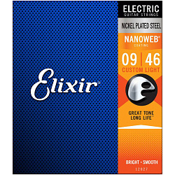 Elixir 12027 Anti Rust NanoWeb - Струны для электрогитары (9-46), Custom Light