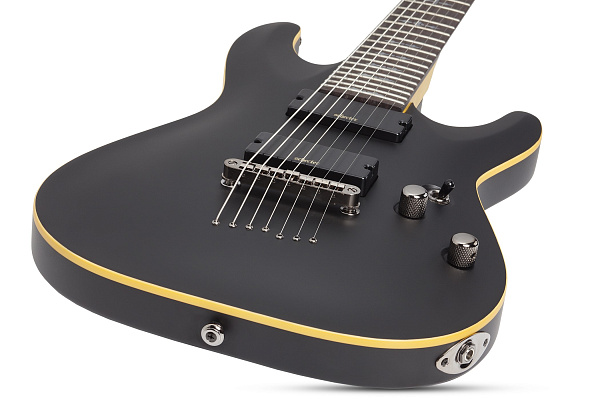 Электрогитара SCHECTER [DEMON-7  ABSN] электрогитара 7-струнная, корпус: липа, гриф: клен, накладка: венге, 24 лада, цвет: Aged Black Satin (ABSN)