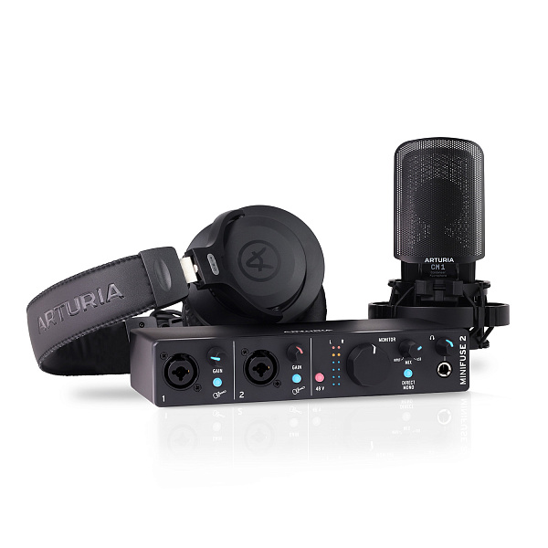Arturia MiniFuse Recording Pack Black - USB Аудиоинтерфейс, студийный комплект, цвет чёрный