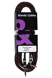 STANDS & CABLES GC-056-5 Кабель инструментальный в тканевой оплетке Jack-Jack угловой, 5 м.	
