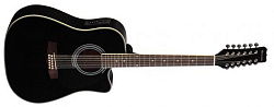 MARTINEZ FAW-802-12 CEQ/B Электроакустическая 12-струнная гитара с вырезом. Цвет черный.