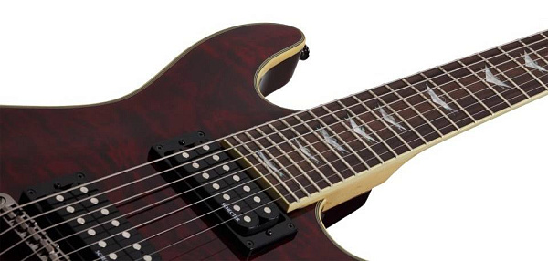 Электрогитара SCHECTER [OMEN EXTREME-7 BCH] электрогитара 7-струнная, электрогитара 6-струнная, корпус: красное дерево, топ: стеганый клен, гриф: клен, накладка: палисандр, 24 лада, цвет: Black Cherry (BCH)