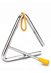 DEKKO T-4 - Треугольник хромированный, с держателем и ударной палочкой 4"  10 cм