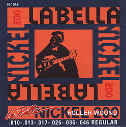 La Bella N1046 Nickel 200 Roller Wound Струны для эл.гитары 010-045