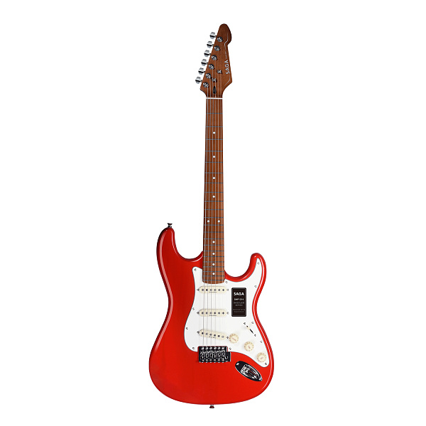 SAGA SMF1314RE - Электрогитара	Stratocaster с чехлом, цвет красный