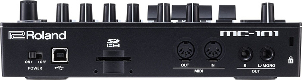 Компактный 4-трековый грувбокс ROLAND [MC-101] с ZEN-Core генератором, 16 пэдами, лупером, секвенсором на 64 шага, эффектами, работает от батареек.