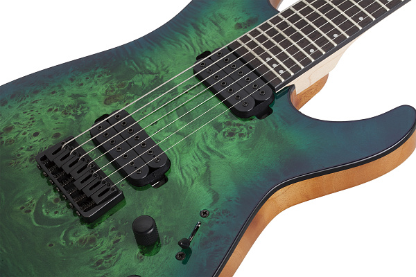 Электрогитара SCHECTER [C-7 PRO AQB] электрогитара 7-струнная, корпус: красное дерево, топ: кап, гриф: клен 3 куска, накладка: венге, 24 лада, цвет: Aqua Burst (AQB)