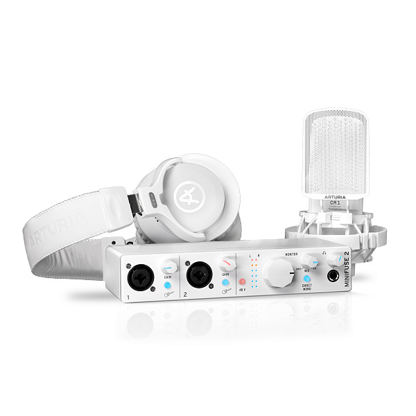 Arturia MiniFuse Recording Pack White - USB Аудиоинтерфейс, студийный комплект, цвет белый