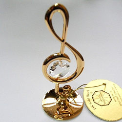Сувенир "Скрипичный Ключ" U-4496 с кристаллами Swarovski (золото)