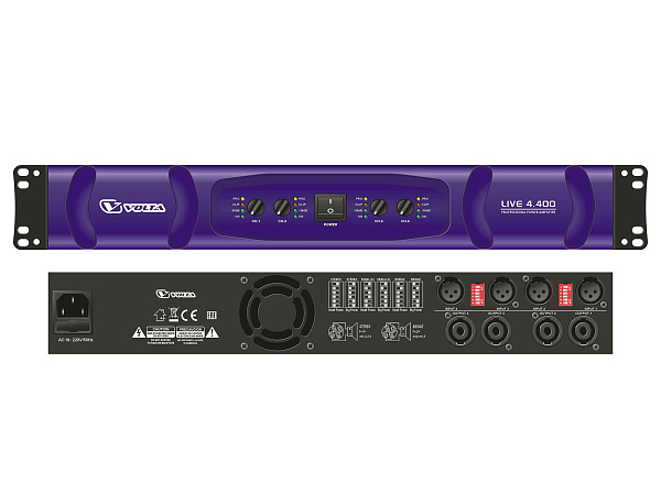 VOLTA LIVE 4.400 - Профессиональный усилитель мощности четырёхканальный. 4х200 Вт\4 Ом, класс D