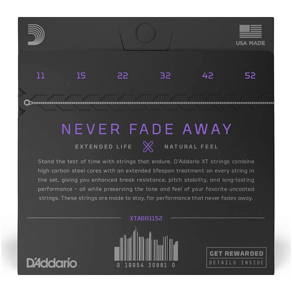 D'Addario XTABR1152 - Струны для акустической гитары (11-52), серия XT, бронза 80/20