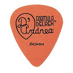 D'Andrea RD351-060 - Медиатор Formula Delrex 0.60мм, матовый, цвет оранжевый
