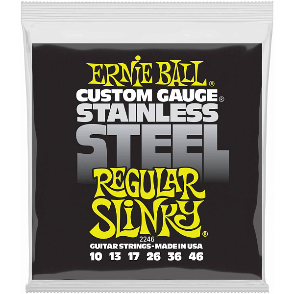 Ernie Ball 2246 - Струны для электрогитары (10-46), Stainless Steel Regular Slinky