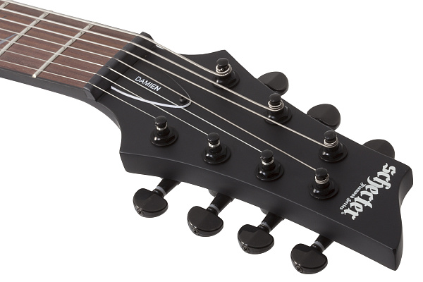 Электрогитара SCHECTER [DAMIEN-7 SBK] электрогитара 7-струнная, корпус: красное дерево, гриф: клен, накладка: палисандр, 24 лада, цвет: Satin Black (SBK)