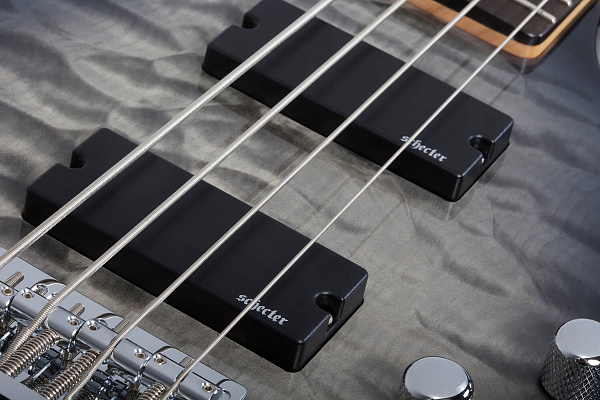 Бас-гитара SCHECTER [C-4 PLUS CB] Бас-гитара SCHECTER C-4 PLUS CB - бас-гитара 4-струнная, корпус: липа, топ: стеганый клен, гриф: клен, накладка: палисандр, 24 лада, цвет: Charcoal Burst (CB)