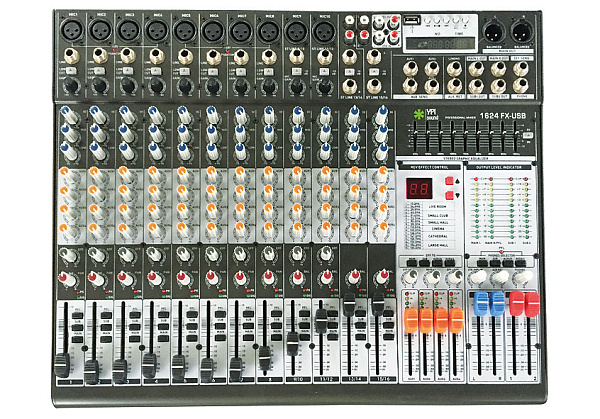 YPi Sound 1624 FX-USB Микшерный пульт 10 моно каналов, 2 стерео канала
