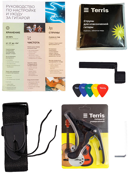 TERRIS TC-038 BK Starter Pack - Гитара классическая в наборе