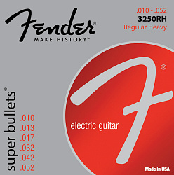 FENDER STRINGS NEW SUPER BULLET 3250RH NPS BULLET END 10-52, струны для электрогитары, стальные с ни