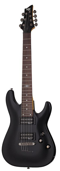 Электрогитара SCHECTER [C-7 SGR BY SCHECTER BLK] электрогитара 7-струнная, с чехлом, корпус: липа, гриф: клен, накладка: палисандр, 24 лада, цвет Black (BLK)