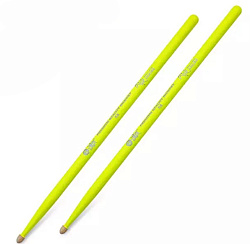 10101003001 Fluorescent Series 5A - Барабанные палочки, желтые, орех гикори, HUN