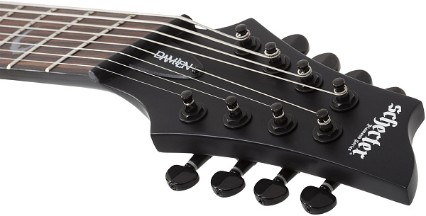 Электрогитара SCHECTER [DAMIEN-8 MS SBK] электрогитара 8-струнная, мультимензур, корпус: красное дерево, гриф: клен, накладка: палисандр, 24 лада, цвет: Satin Black (SBK)