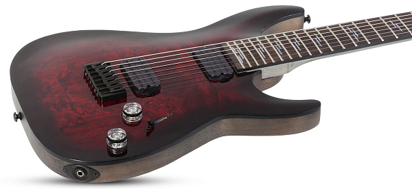 Электрогитара SCHECTER [OMEN ELITE-7 BCHB] электрогитара 7-струнная, корпус: красное дерево, топ: кап, гриф: клен, накладка: палисандр, 24 лада, цвет: Black Cherry Burst (BCHB)