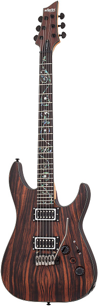 Электрогитара SCHECTER [C-1 EXOTIC TREM  EBONY] электрогитара 6-струнная, корпус: красное дерево, топ: черное дерево, гриф: запеченый клен, накладка: черное дерево, 24 лада, цвет: Ebony