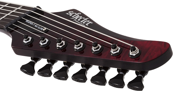 Электрогитара SCHECTER [REAPER-7 ELITE MS BLOODBURST BB] электрогитара 7-струнная мультимензурная, корпус: красное дерево, топ: стеганый клен, гриф: венге, накладка: черное дерево, 24 лада, цвет: Blood Burst (BB)