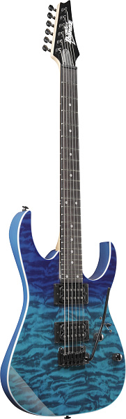 IBANEZ GRG120QASP-BGD - Электрогитара Superstrat, цвет Transparent Blue/синий гардиент