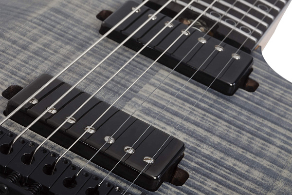 Электрогитара SCHECTER [SUNSET-7 EXTREME GRG] электрогитара 7-струнная, корпус: ньятон, топ: огненный клен, гриф: клен, накладка: черное дерево, 24 лада, цвет: Grey Ghost (GRG)