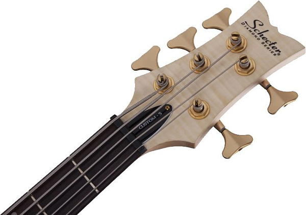 Бас-гитара SCHECTER [STILETTO CUSTOM-5 NAT] бас-гитара 5-струнная,корпус красное дерево, топ: волнистый клен, гриф: клен/орех, на болтах, накладка: палисандр, 24 лада, цвет Natural Satin (NAT)