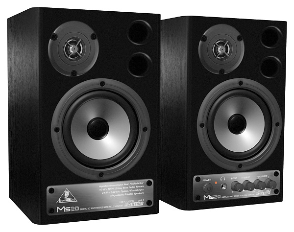 Behringer MS20 - Активные 2-полос. студийные мониторы, 2 x 10 Вт, цена за пару