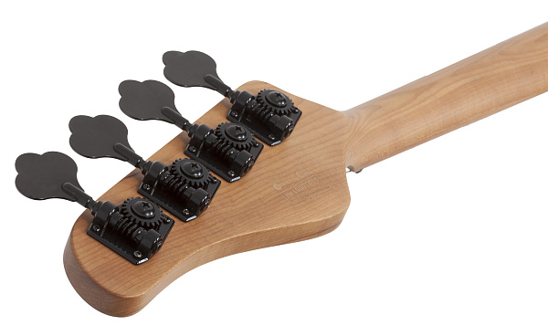Бас-гитара SCHECTER [J-4 EXOTIC FVSB]  4-струнная, корпус: болотный ясень, топ: зебравуд, гриф: запеченный клен, 21 лад, звукосниматели: EMG Metal Works SJ, цвет: Faded Vintage Sunburst (FVSB)