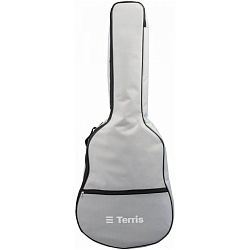 TERRIS TGB-A-05GRY - чехол для акустической гитары, утепленный (5 мм), 2 наплечных ремня, цвет серый