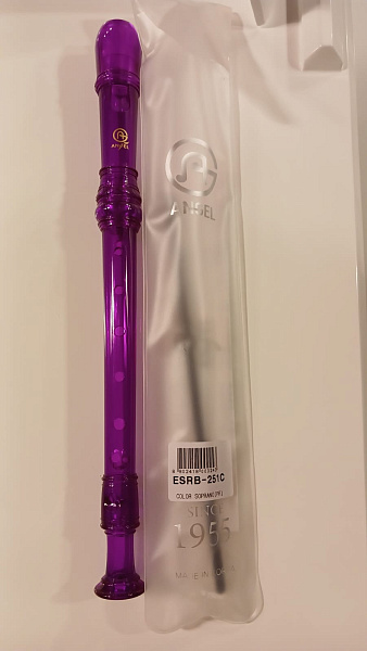 Angel ESRB-251PU - блокфлейта сопрано, барочная, строй "До", цвет фиолетовый